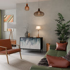 PALM VEIL Aparador de 2 Portas em Acabamento Preto