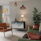 PALM VEIL Aparador de 2 Portas em Acabamento Preto