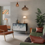 PALM VEIL Aparador de 2 Portas em Acabamento Preto