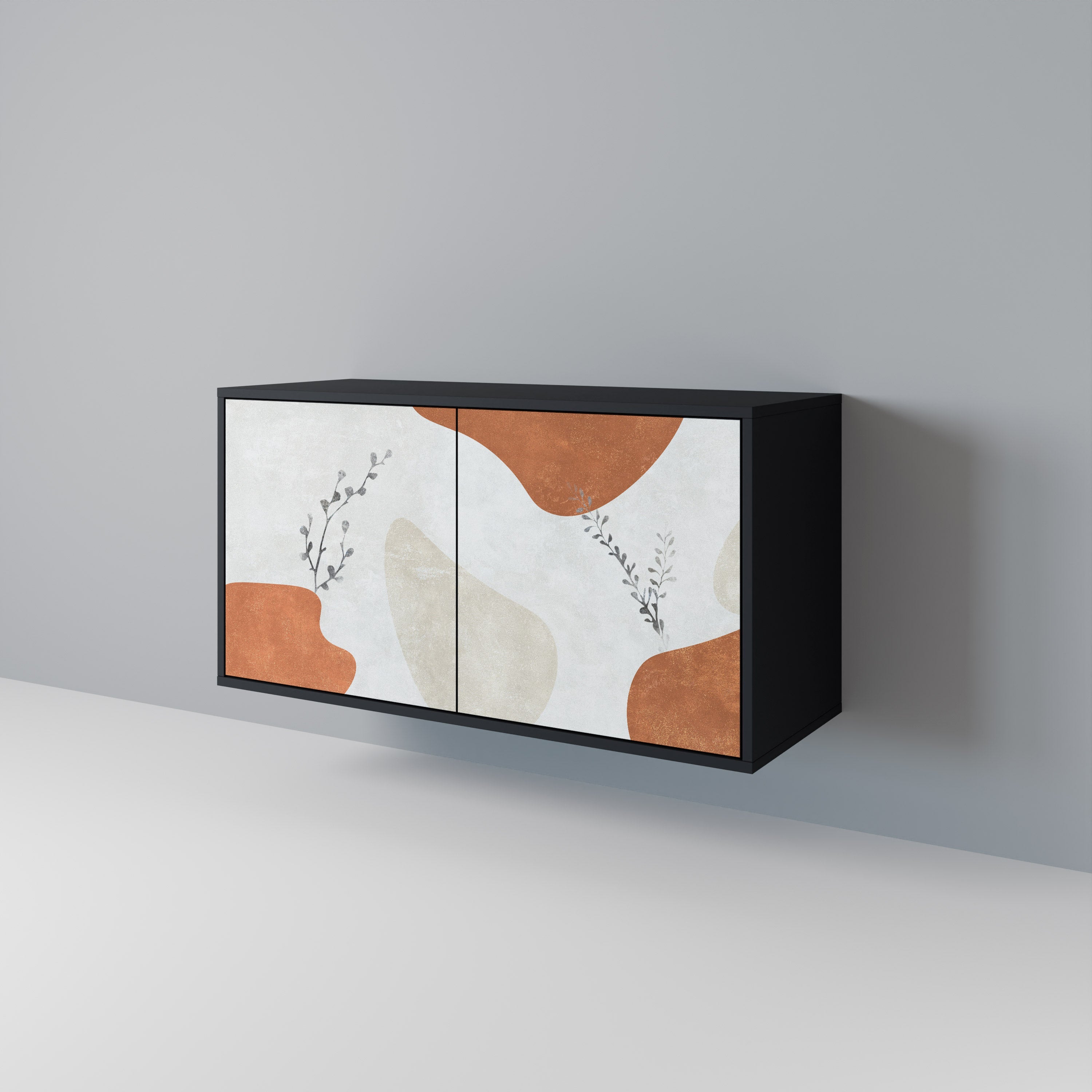 TRANQUIL TWIG 2-Door Sideboard in Black Finish