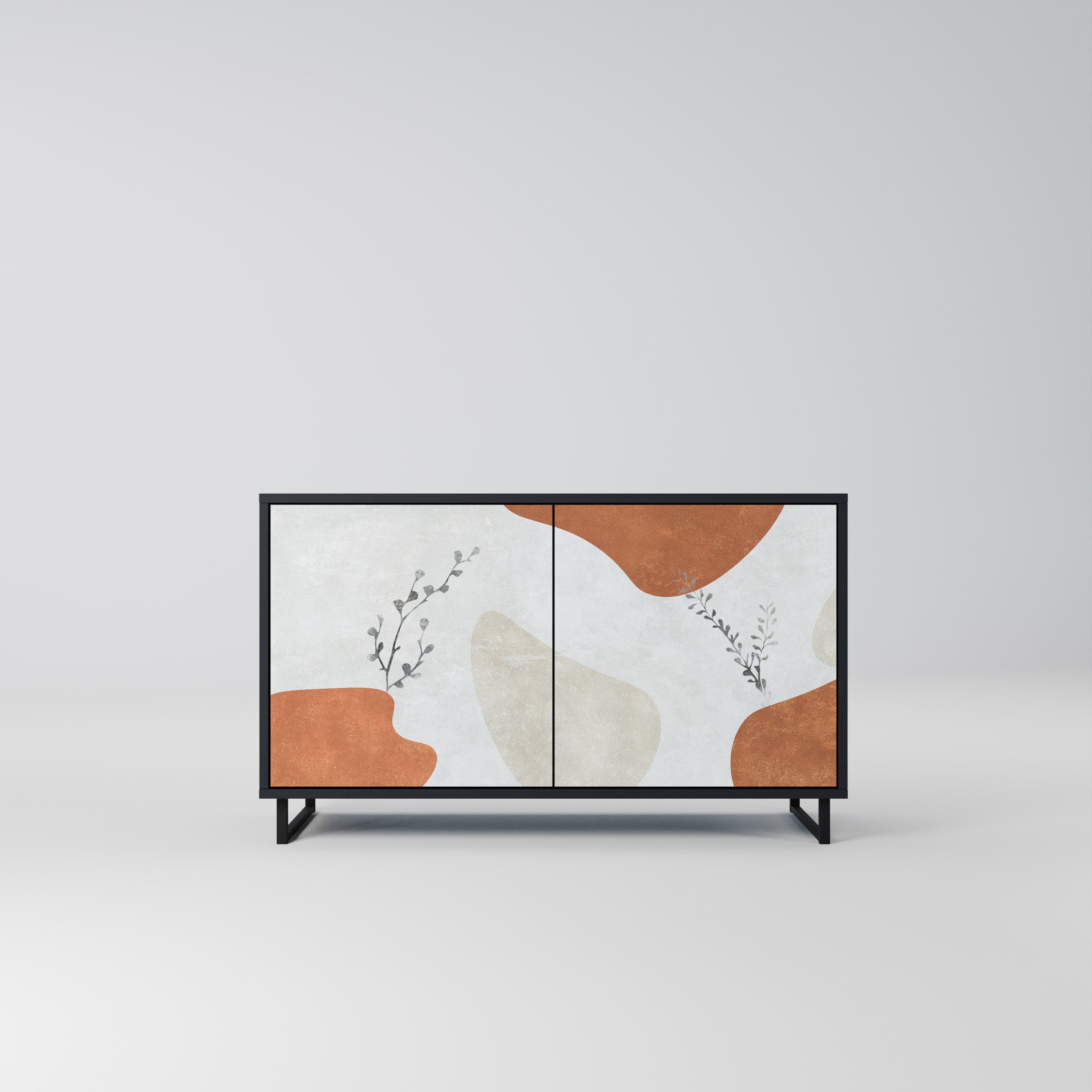 TRANQUIL TWIG Aparador de 2 Portas em Acabamento Preto