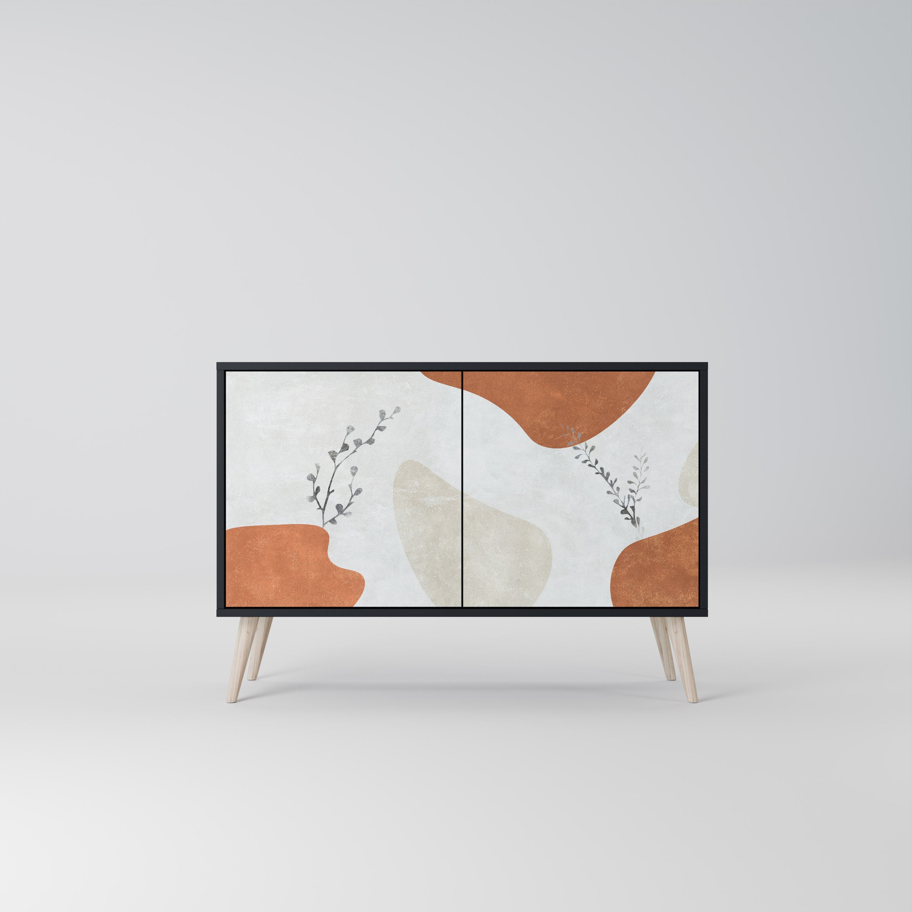 TRANQUIL TWIG Aparador de 2 Portas em Acabamento Preto