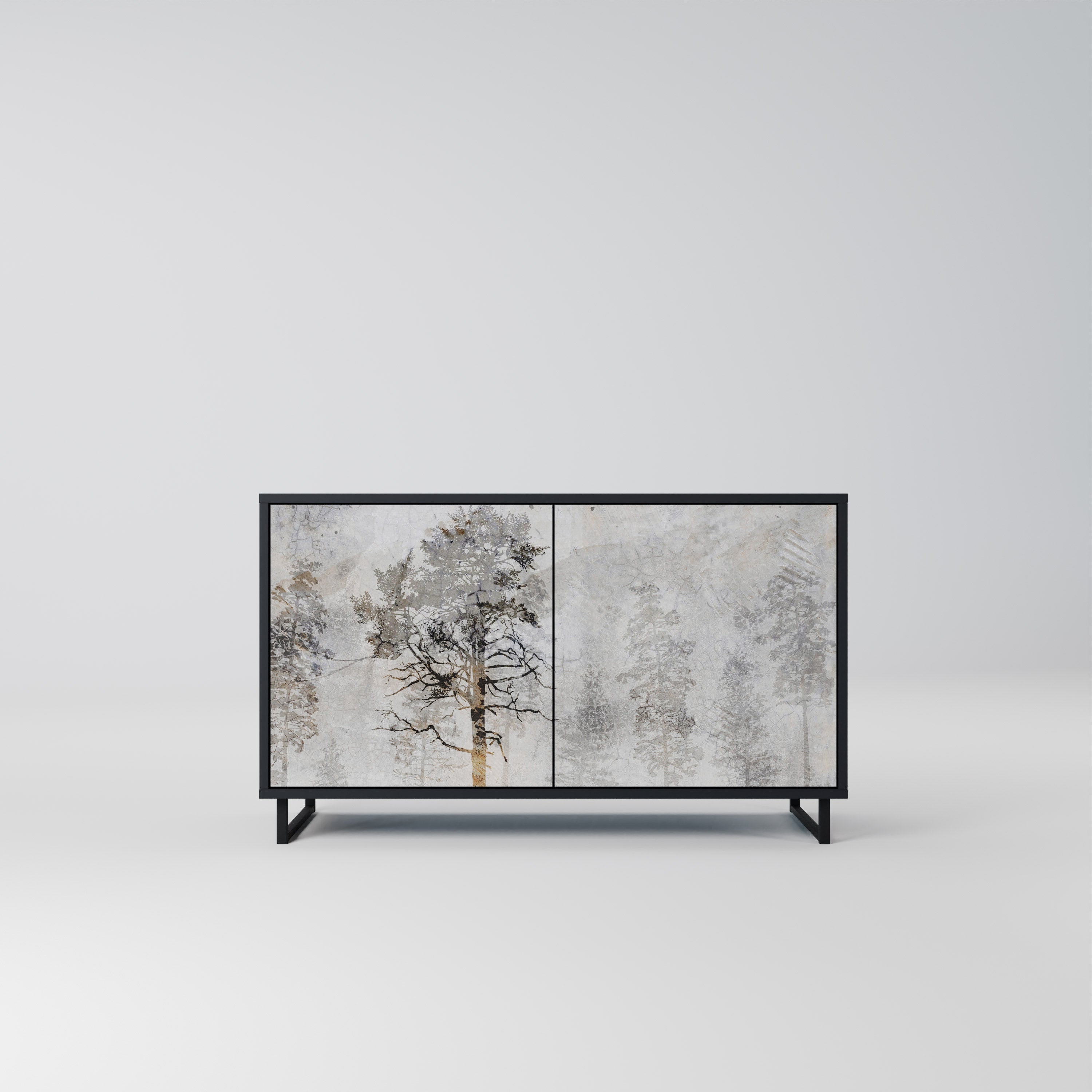 FADE IN THE TREES Aparador de 2 Portas em Acabamento Preto