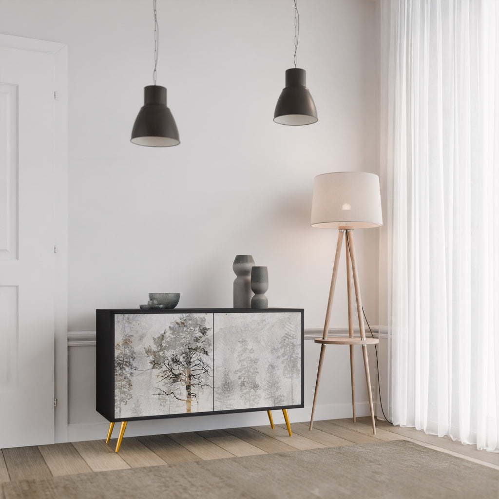 FADE IN THE TREES Aparador de 2 Portas em Acabamento Preto