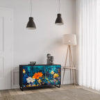 MIDNIGHT BLOSSOM 2-Door Sideboard in Black Finish