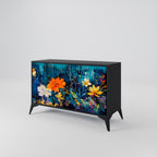 MIDNIGHT BLOSSOM 2-Door Sideboard in Black Finish