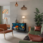 MIDNIGHT BLOSSOM 2-Door Sideboard in Black Finish