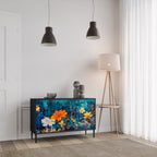 MIDNIGHT BLOSSOM 2-Door Sideboard in Black Finish