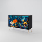 MIDNIGHT BLOSSOM 2-Door Sideboard in Black Finish