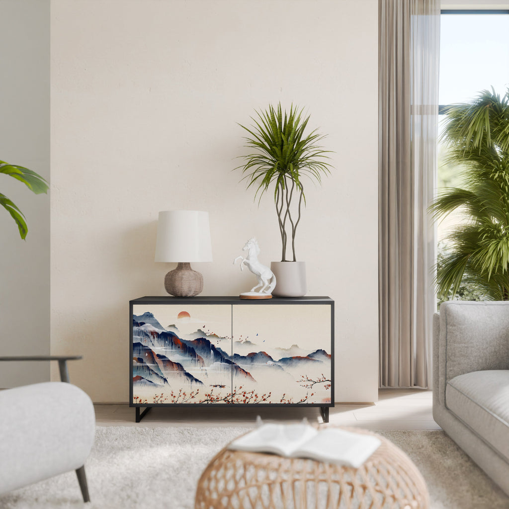 JAPANESE LANDSCAPE Aparador de 2 Portas em Acabamento Preto