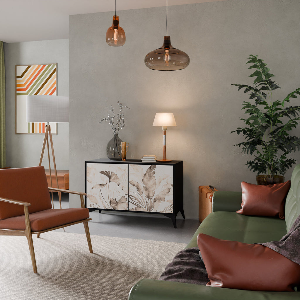 WILD TENDERNESS Aparador de 2 Portas em Acabamento Preto