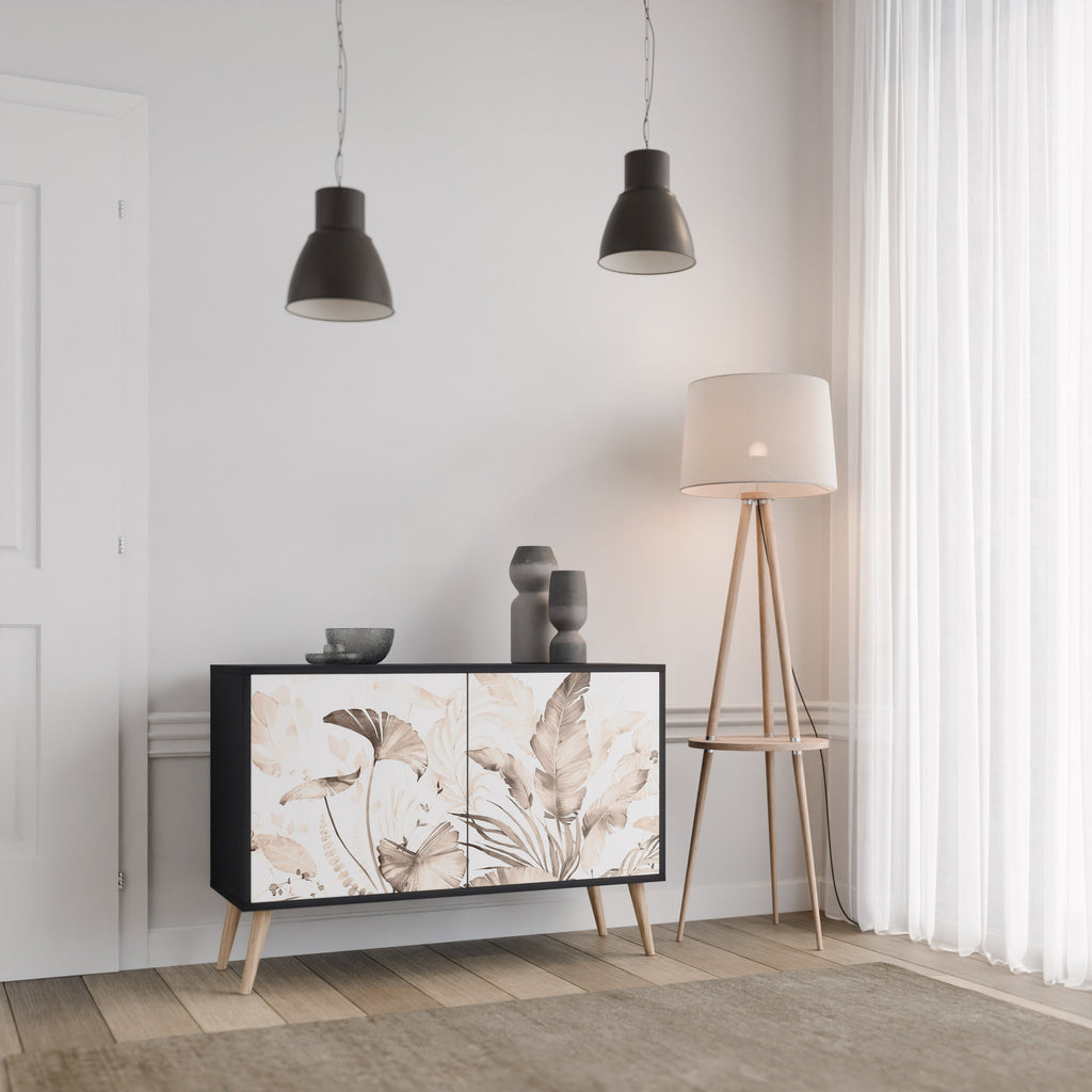 WILD TENDERNESS Aparador de 2 Portas em Acabamento Preto