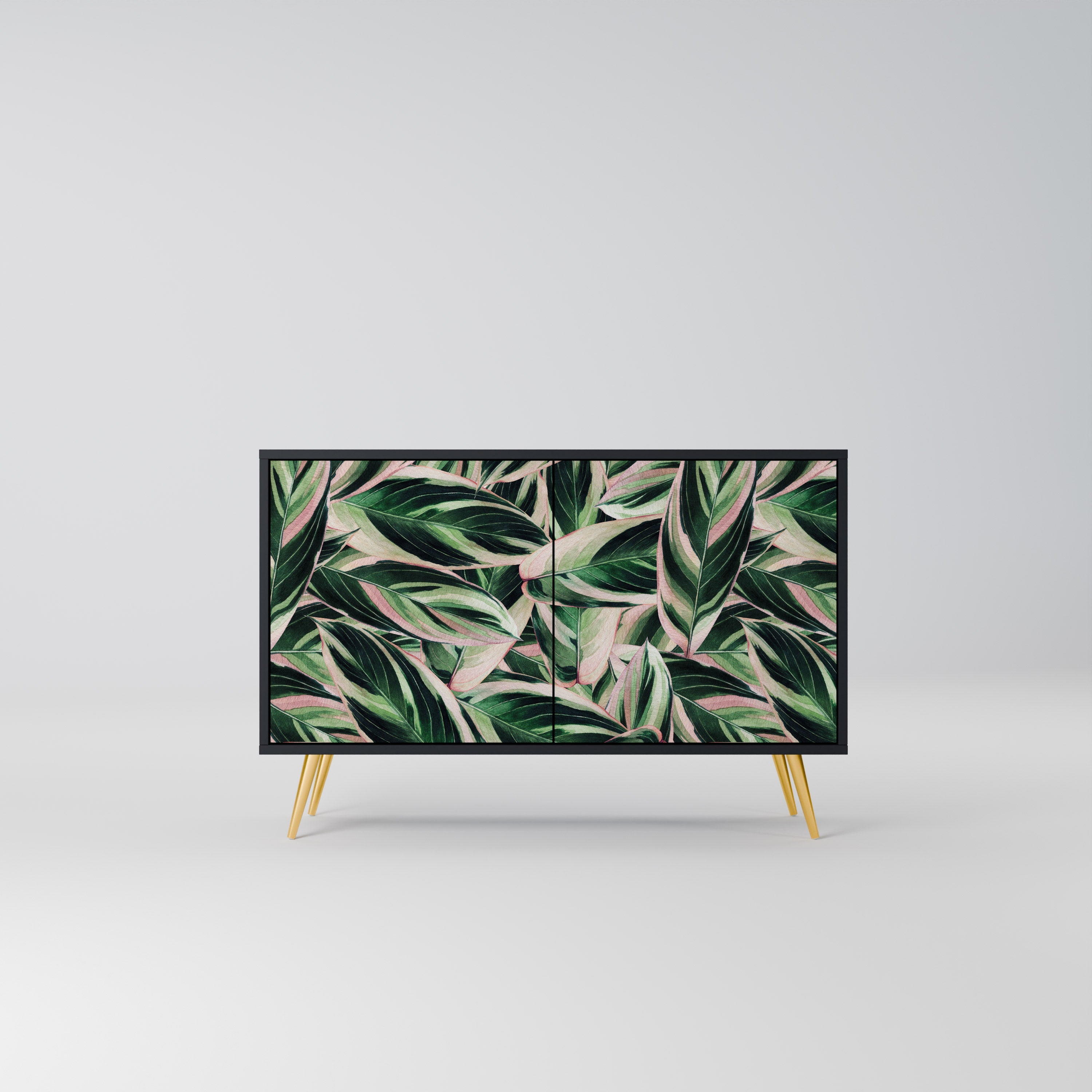 EERIE STROMANTHE Aparador de 2 Portas em Acabamento Preto