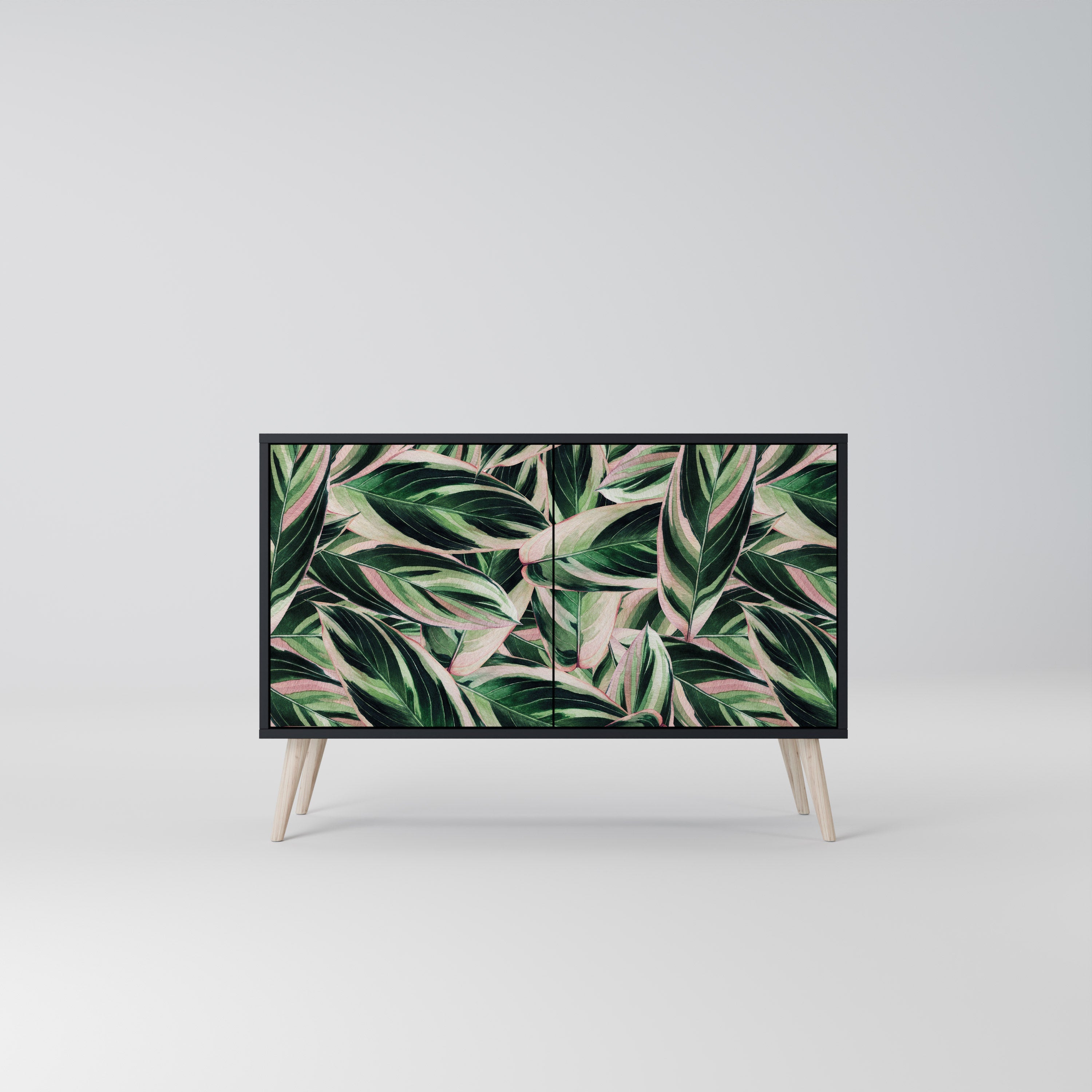 EERIE STROMANTHE Aparador de 2 Portas em Acabamento Preto