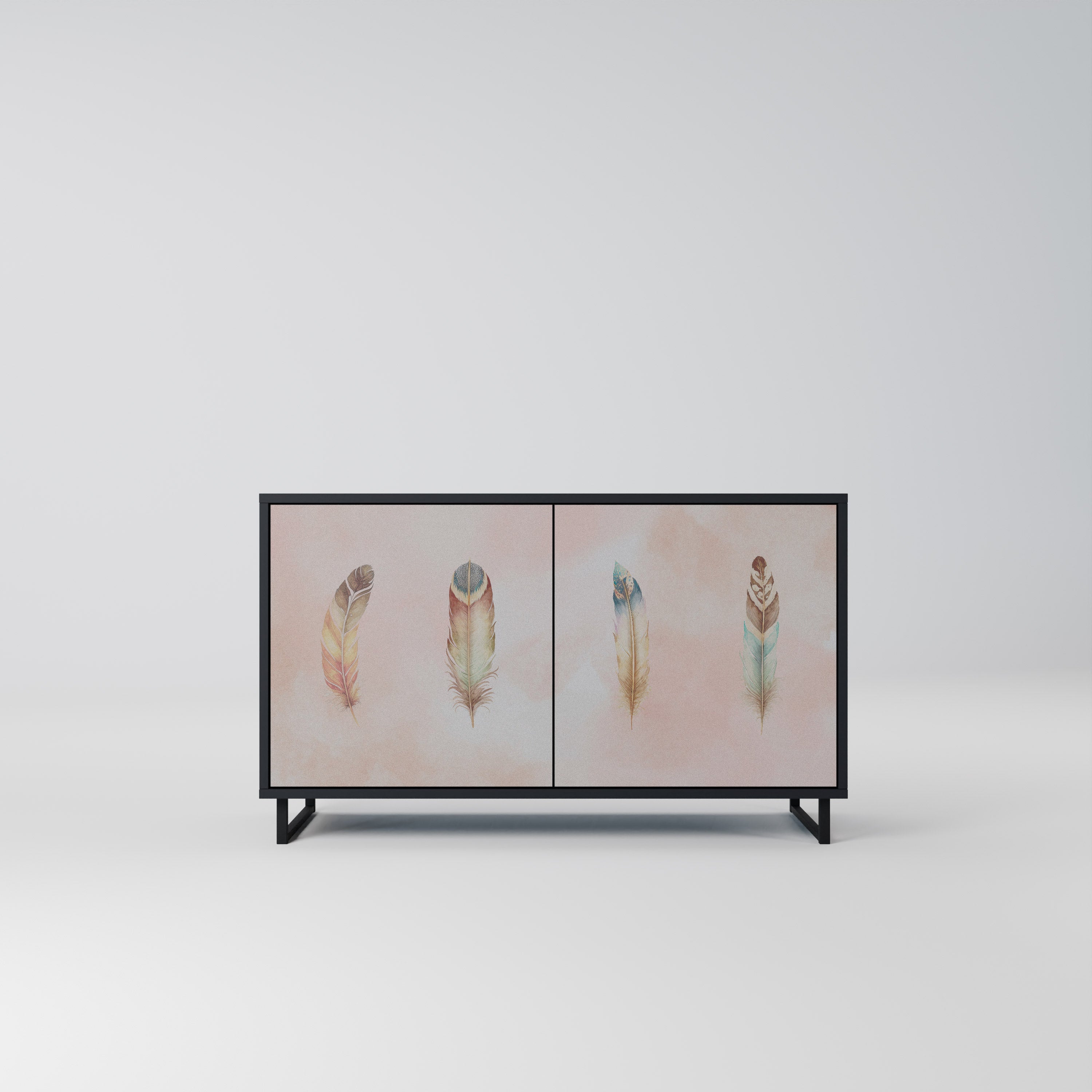 THE DELIQUESCE Aparador de 2 Portas em Acabamento Preto