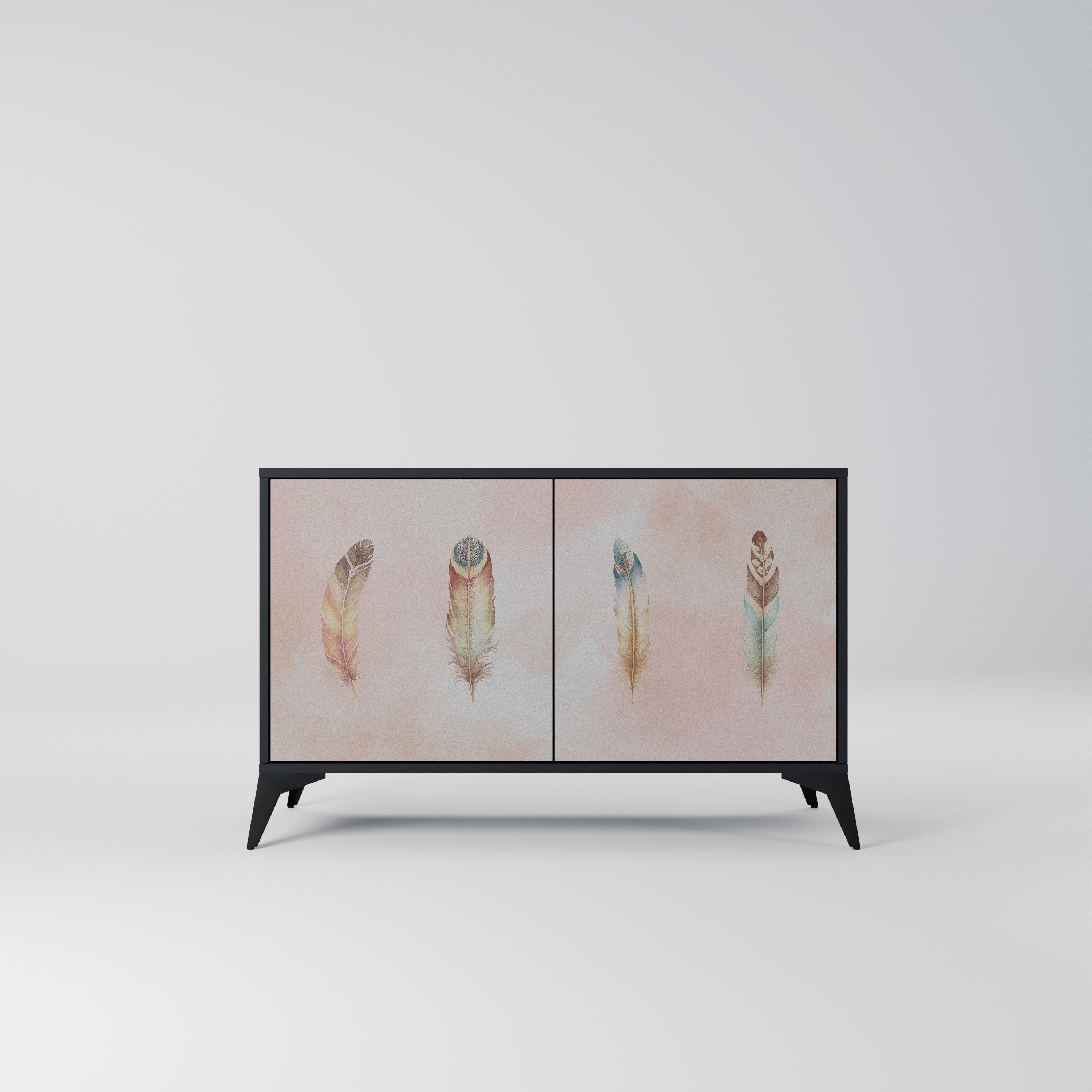 THE DELIQUESCE Aparador de 2 Portas em Acabamento Preto