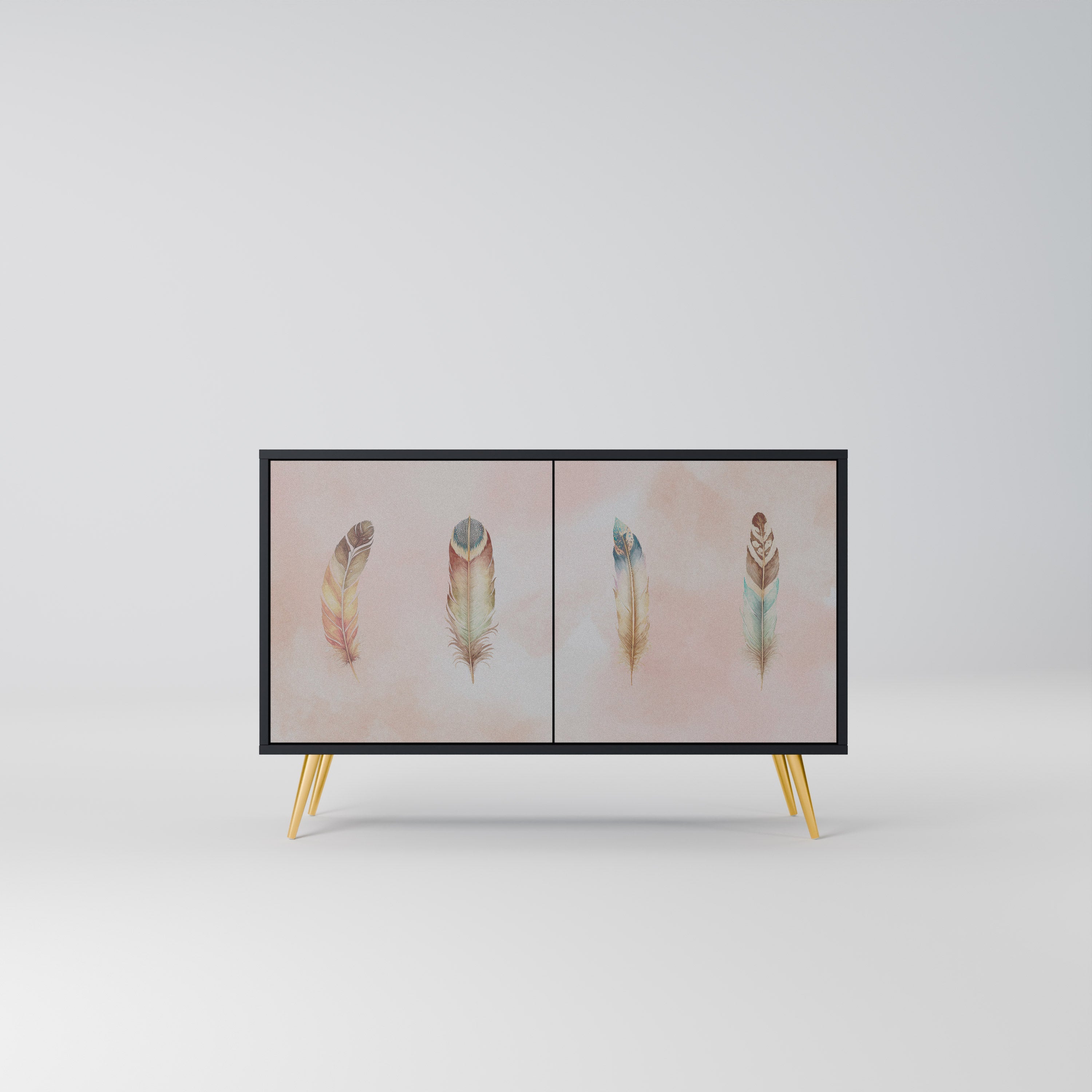 THE DELIQUESCE Aparador de 2 Portas em Acabamento Preto