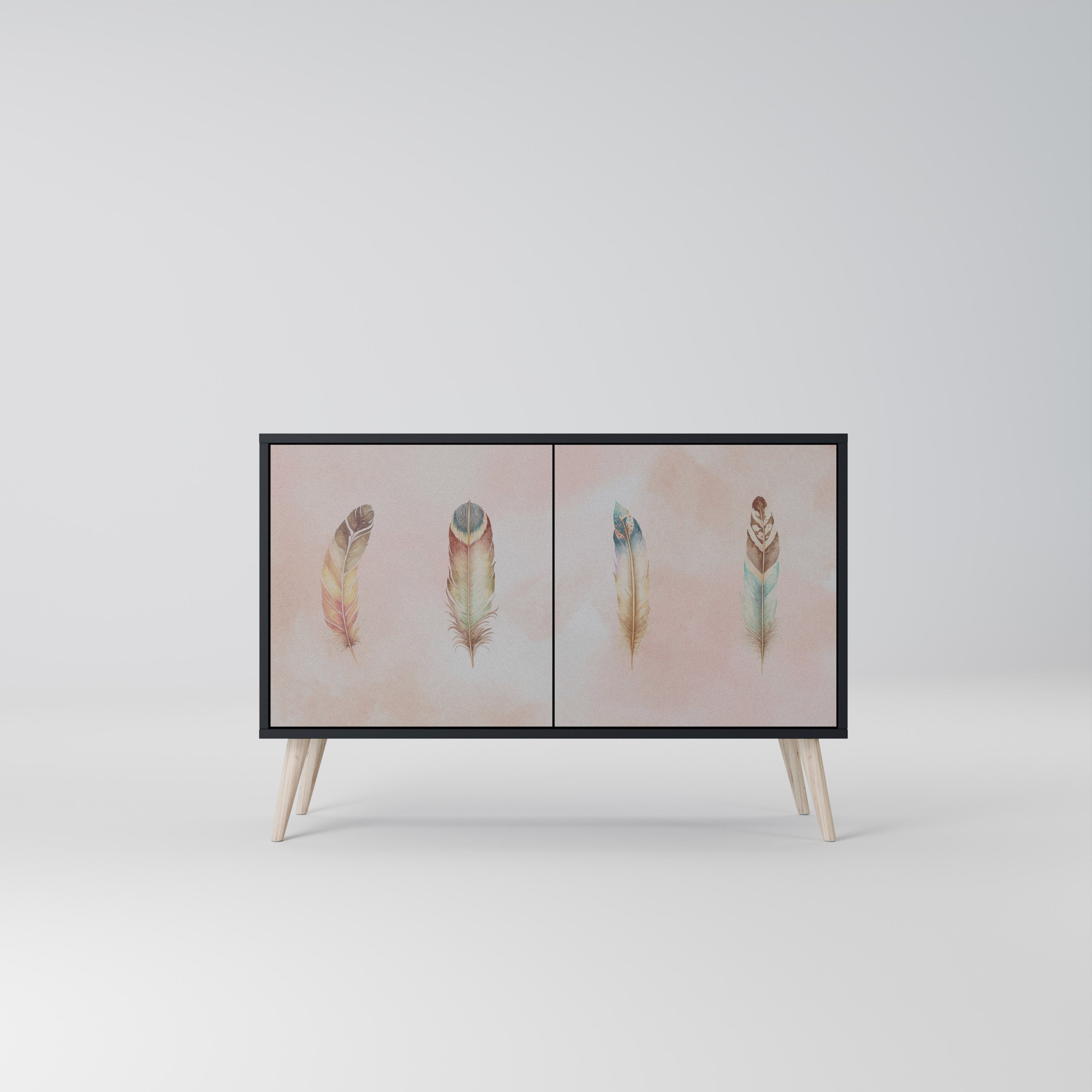 THE DELIQUESCE Aparador de 2 Portas em Acabamento Preto