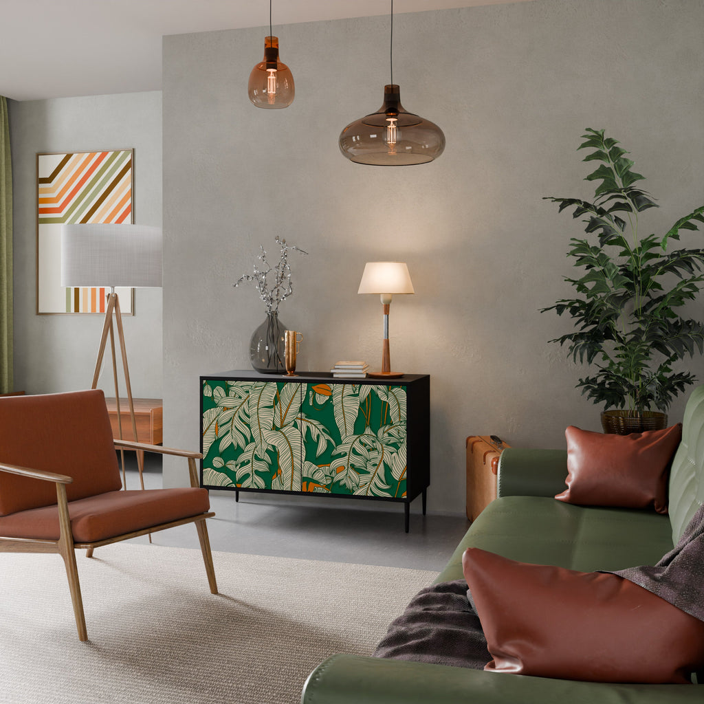 VERDANT PLEASURES Aparador de 2 Portas em Acabamento Preto