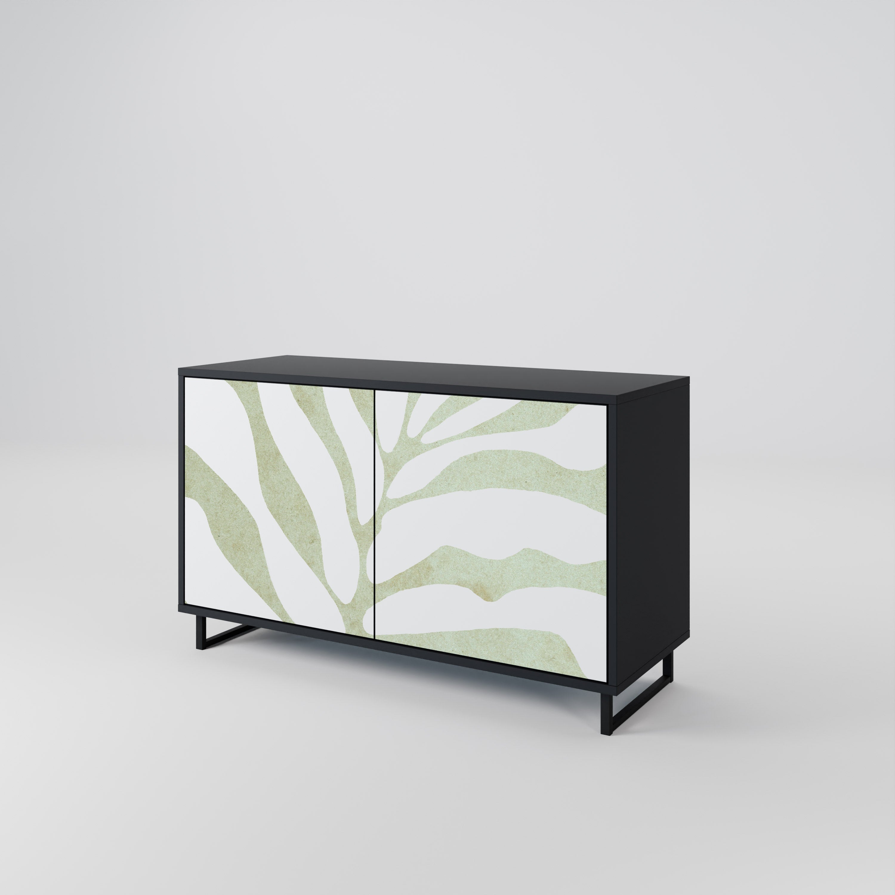 BOTANICAL SPARK 2-Door Sideboard in Black Finish