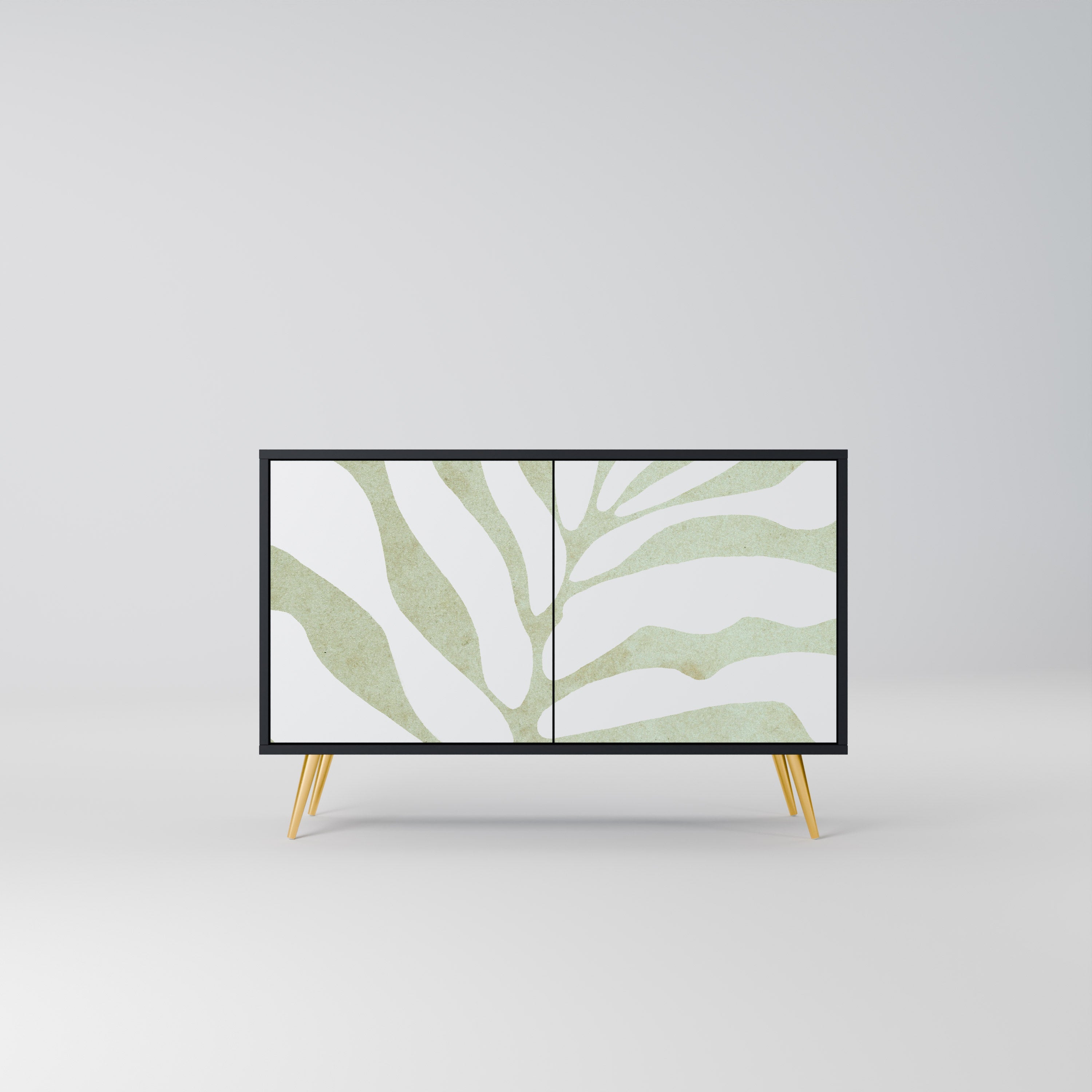 BOTANICAL SPARK Aparador de 2 Portas em Acabamento Preto