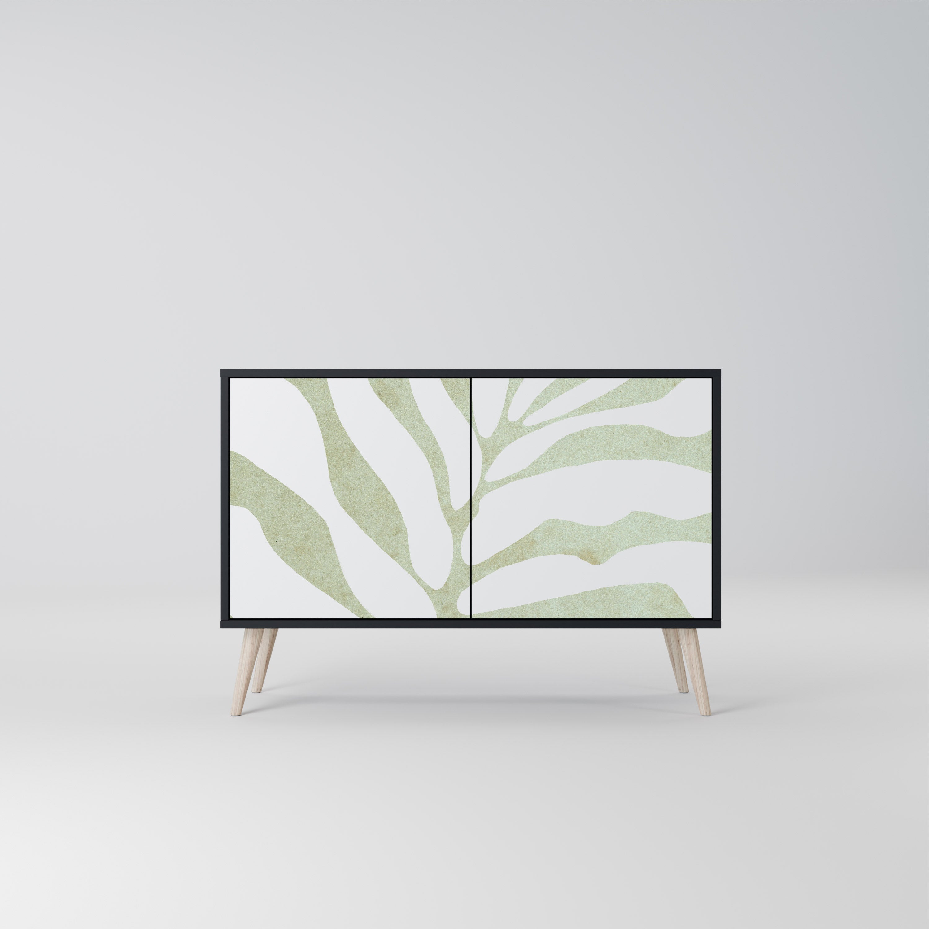 BOTANICAL SPARK Aparador de 2 Portas em Acabamento Preto