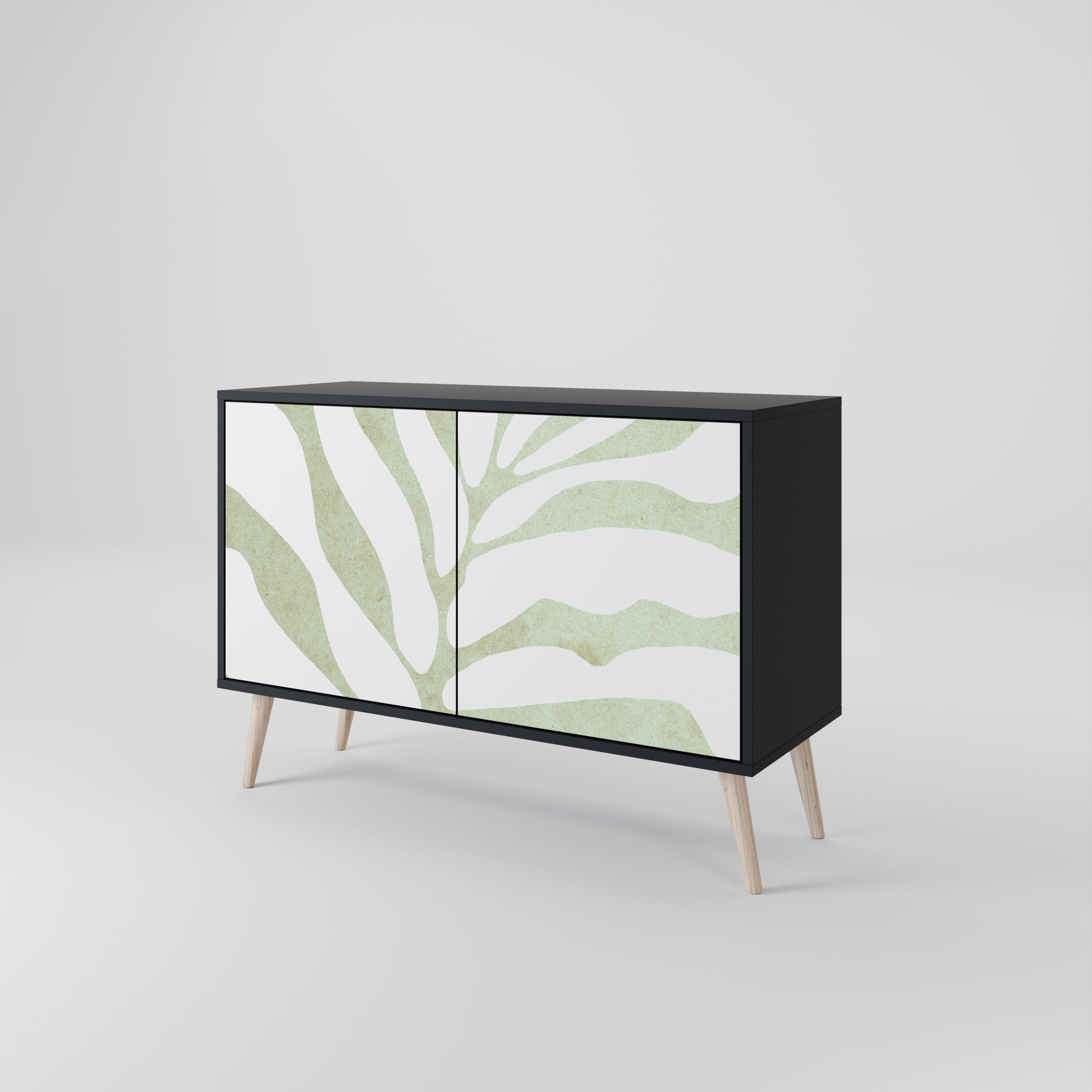 BOTANICAL SPARK 2-Door Sideboard in Black Finish