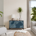 BLUE LEAVES 2-Door Sideboard in Black Finish
