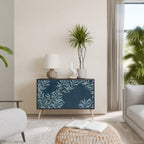 BLUE LEAVES 2-Door Sideboard in Black Finish