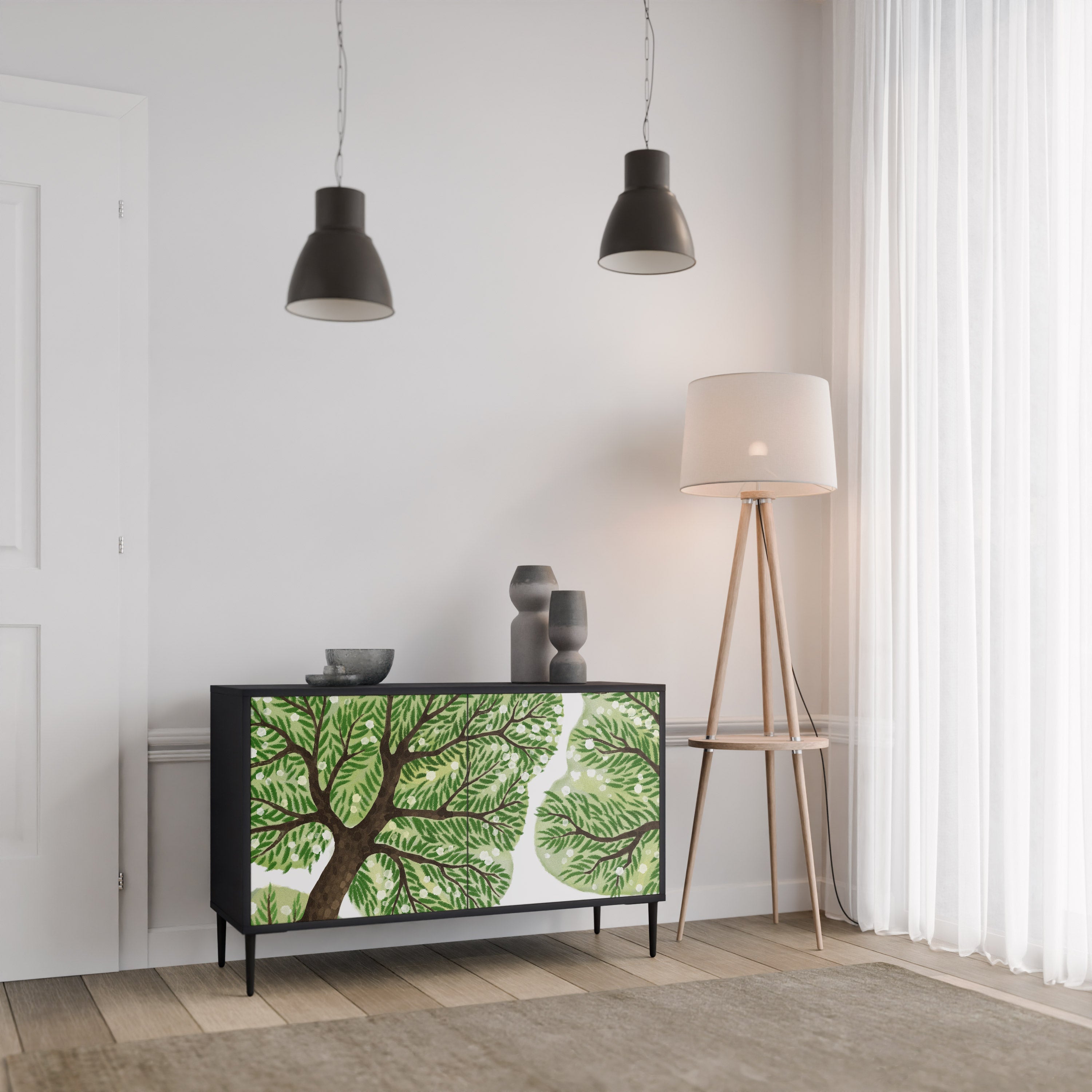 WILDERNESS DASH Aparador de 2 Portas em Acabamento Preto