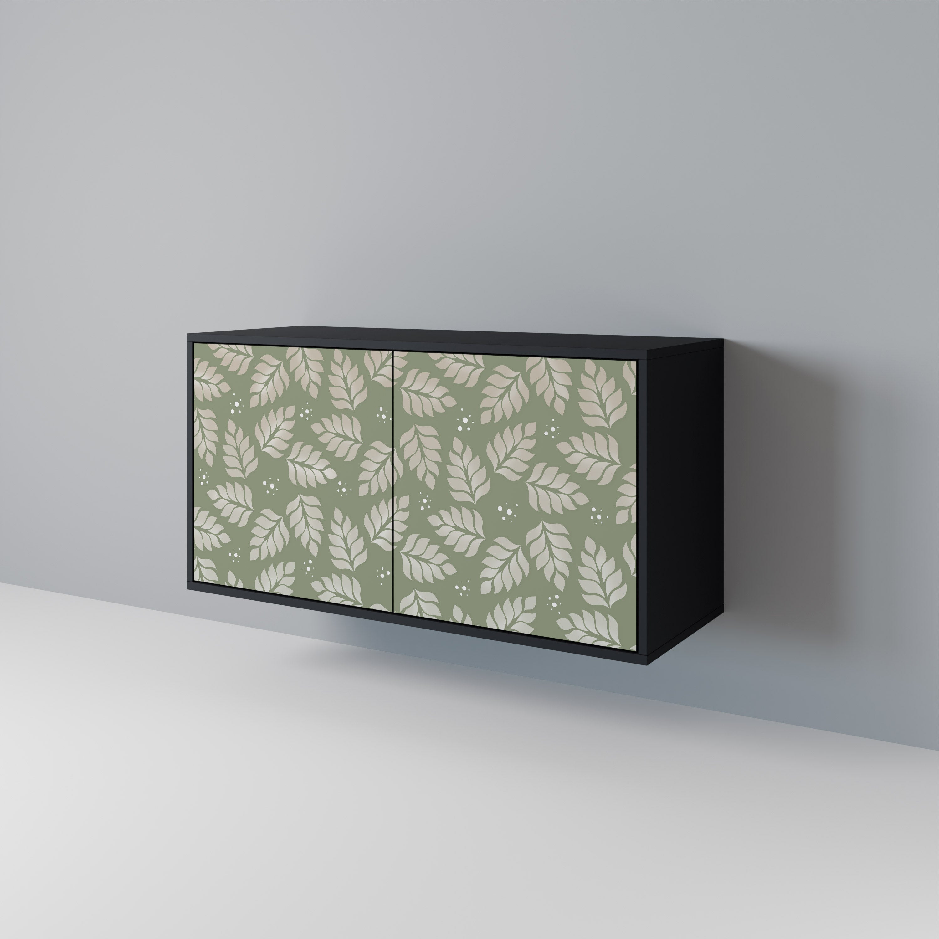 LEAVES ON GREEN 2-Door Sideboard in Black Finish