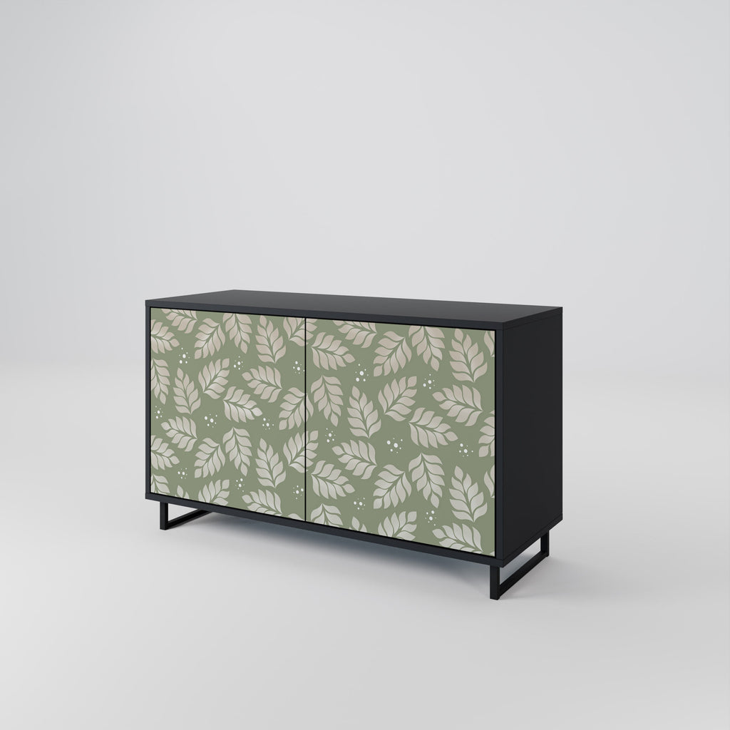 LEAVES ON GREEN 2-Door Sideboard in Black Finish