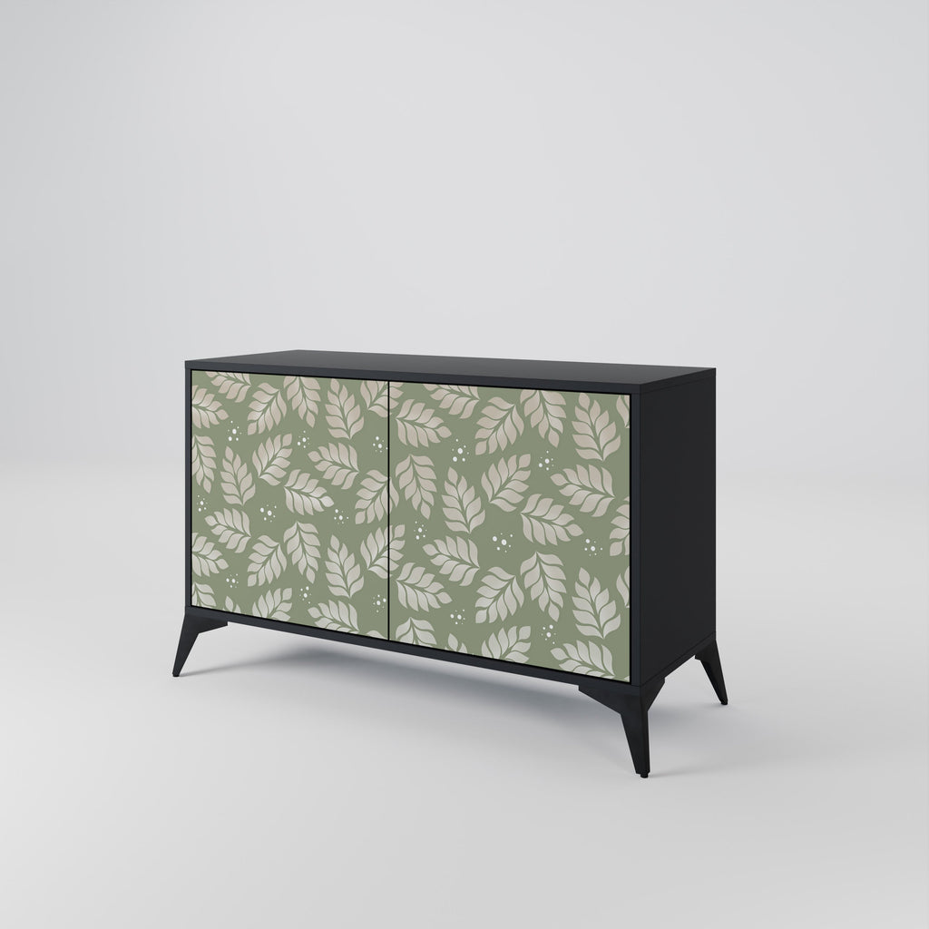 LEAVES ON GREEN 2-Door Sideboard in Black Finish