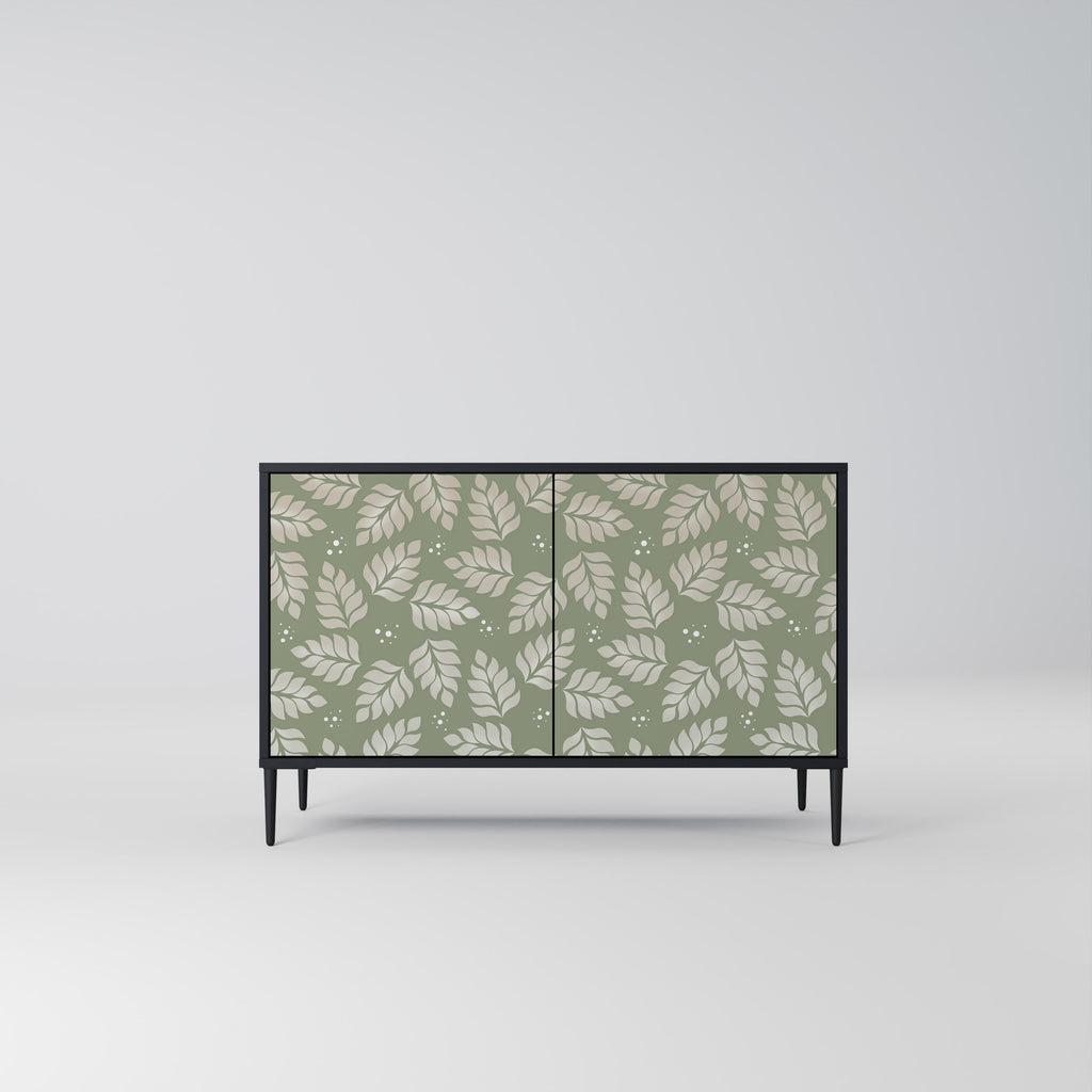 LEAVES ON GREEN 2-Door Sideboard in Black Finish