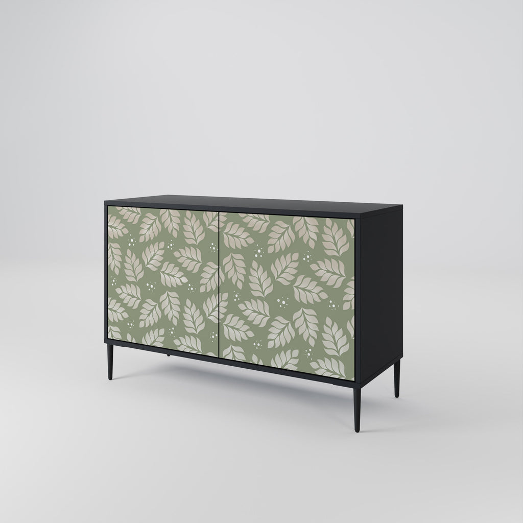 LEAVES ON GREEN 2-Door Sideboard in Black Finish