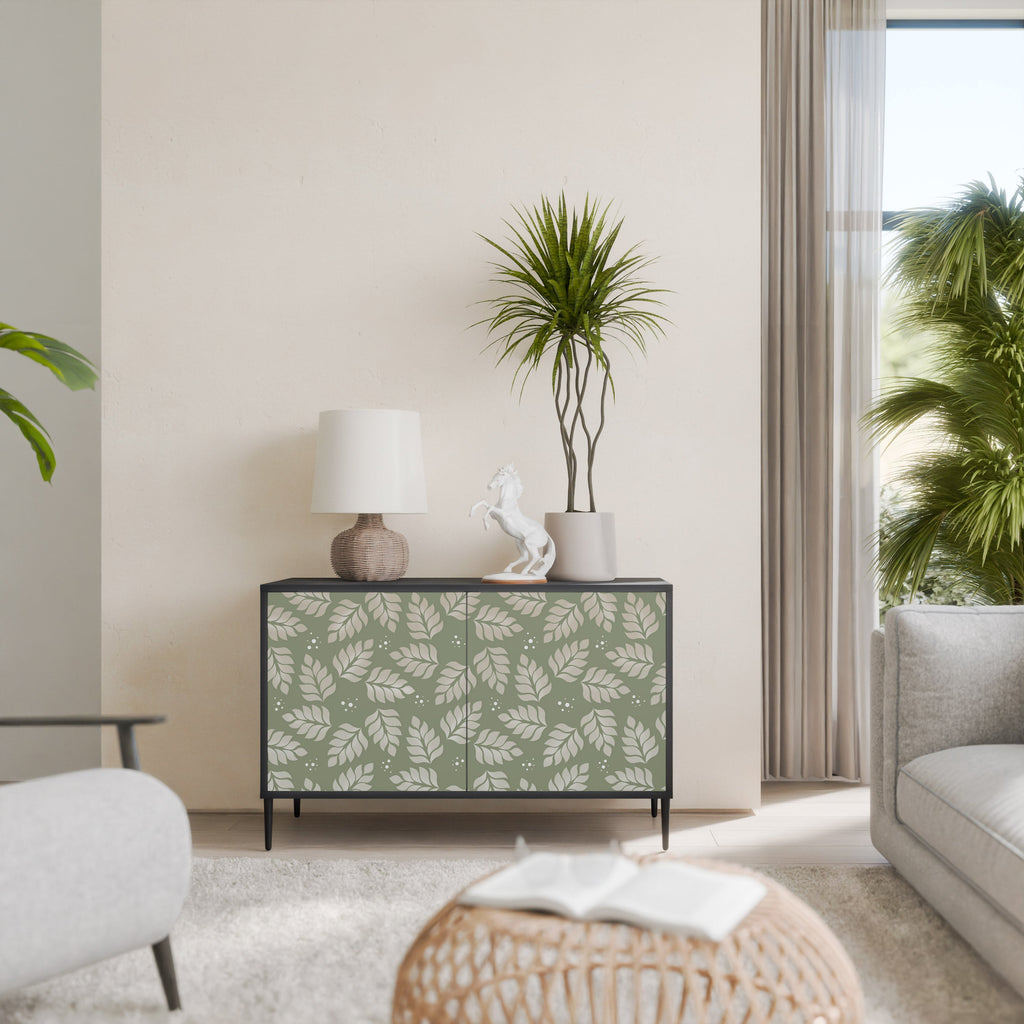 LEAVES ON GREEN 2-Door Sideboard in Black Finish