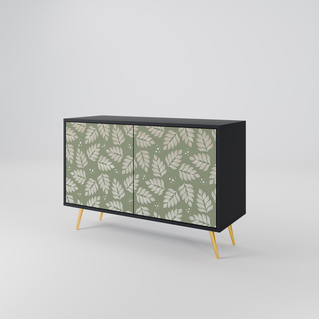 LEAVES ON GREEN 2-Door Sideboard in Black Finish