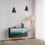 LUNAR SECRETS Aparador de 2 Portas em Acabamento Preto