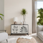 LEAFY STAMPS Aparador de 2 Portas em Acabamento Preto