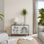 LEAFY STAMPS Aparador de 2 Portas em Acabamento Preto