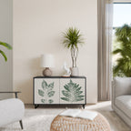 GREEN LEAFY STAMPS Aparador de 2 Portas em Acabamento Preto