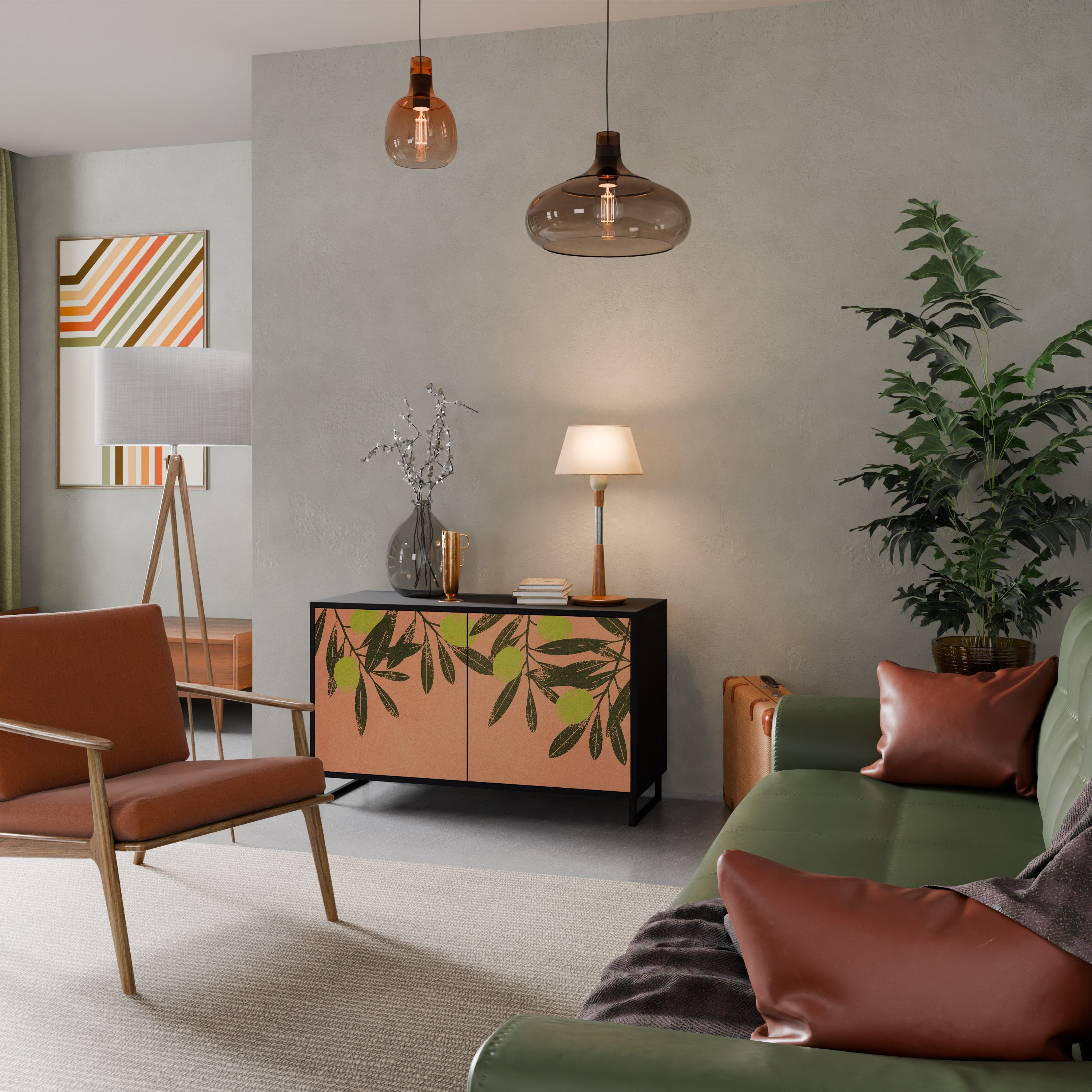 JUICY OLIVES Aparador de 2 Portas em Acabamento Preto