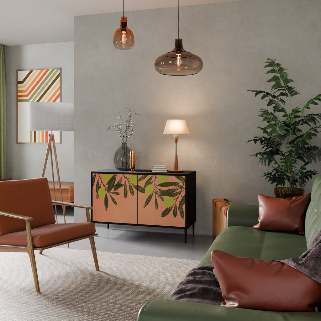 JUICY OLIVES Aparador de 2 Portas em Acabamento Preto