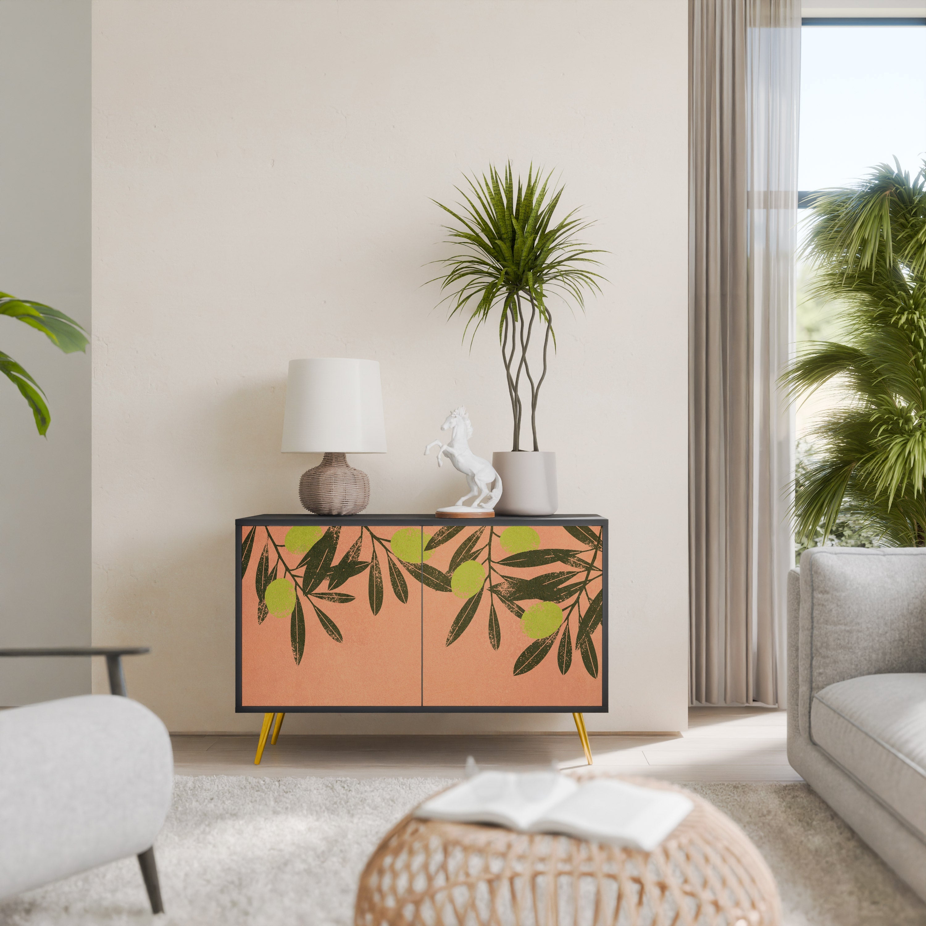 JUICY OLIVES Aparador de 2 Portas em Acabamento Preto