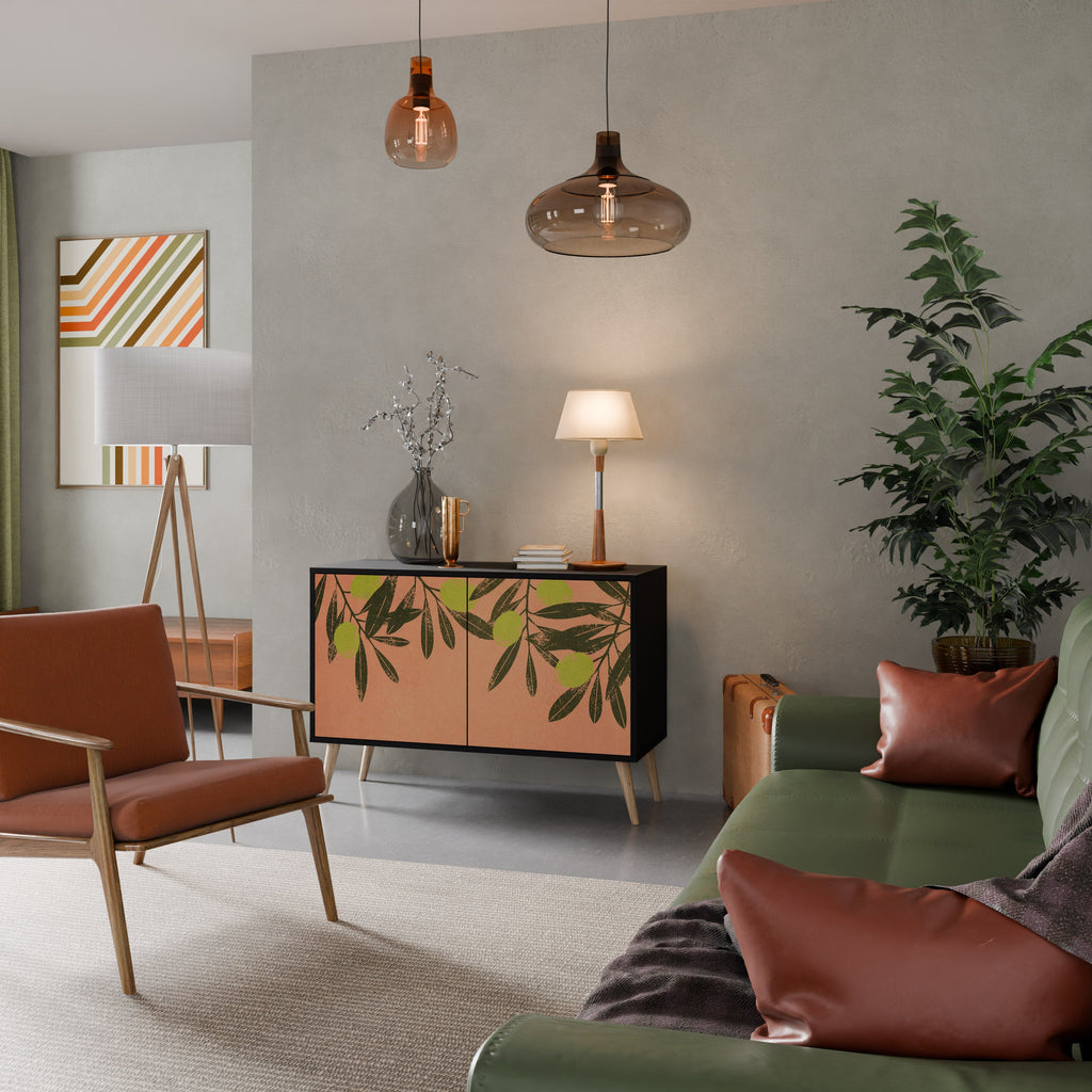 JUICY OLIVES Aparador de 2 Portas em Acabamento Preto