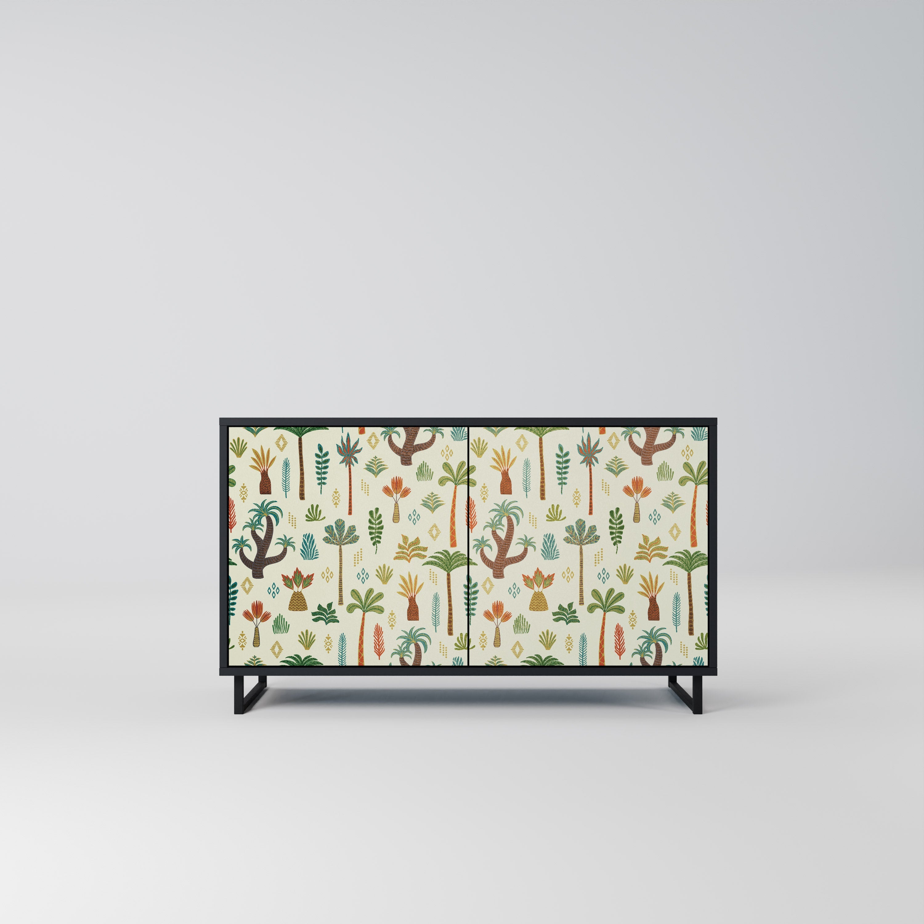 PALM SPRING Aparador de 2 Portas em Acabamento Preto