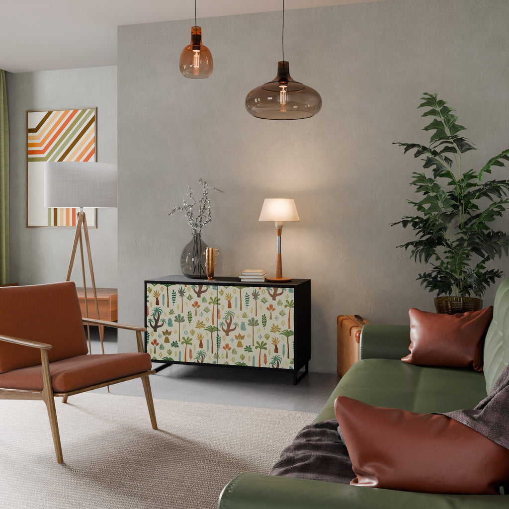 PALM SPRING Aparador de 2 Portas em Acabamento Preto