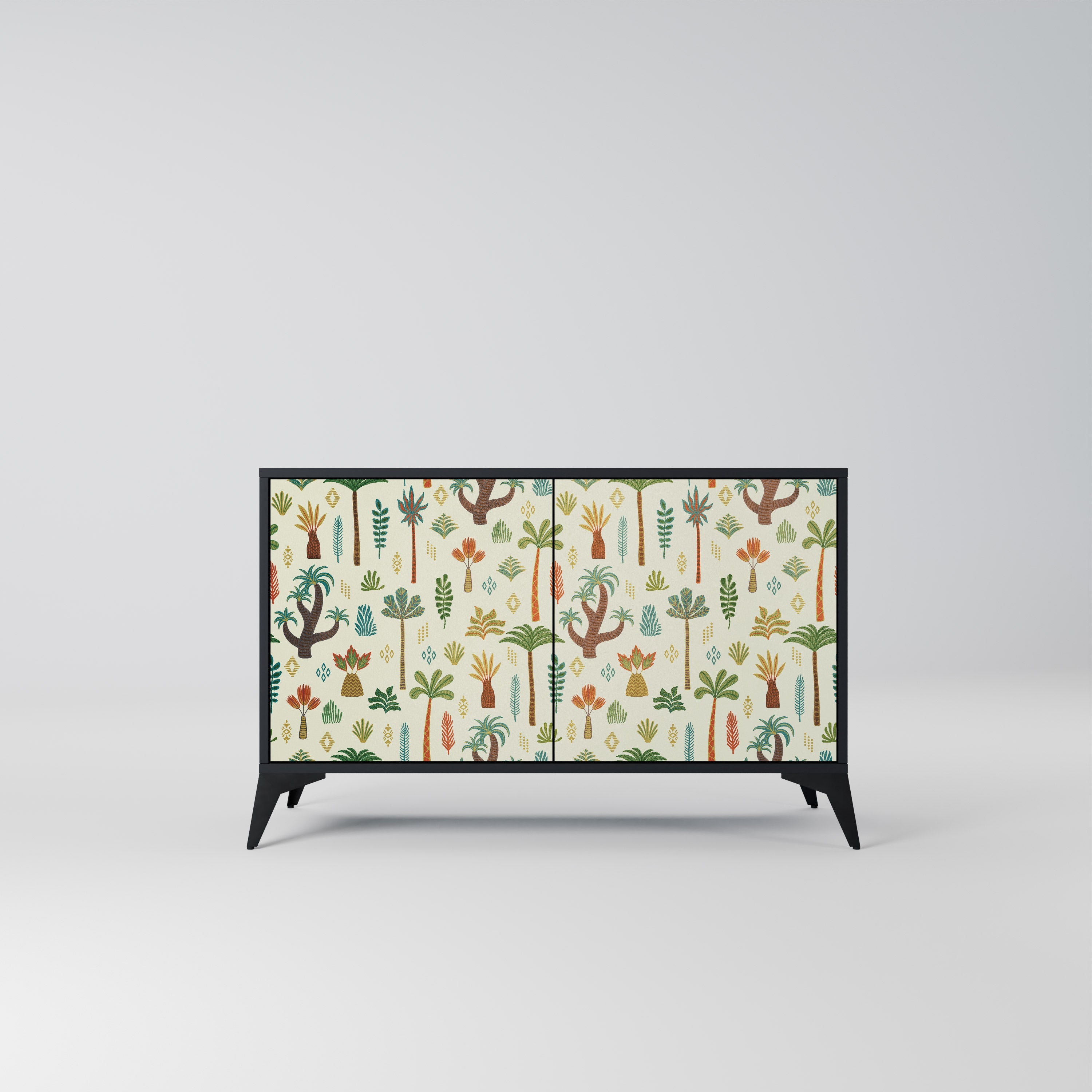 PALM SPRING Aparador de 2 Portas em Acabamento Preto