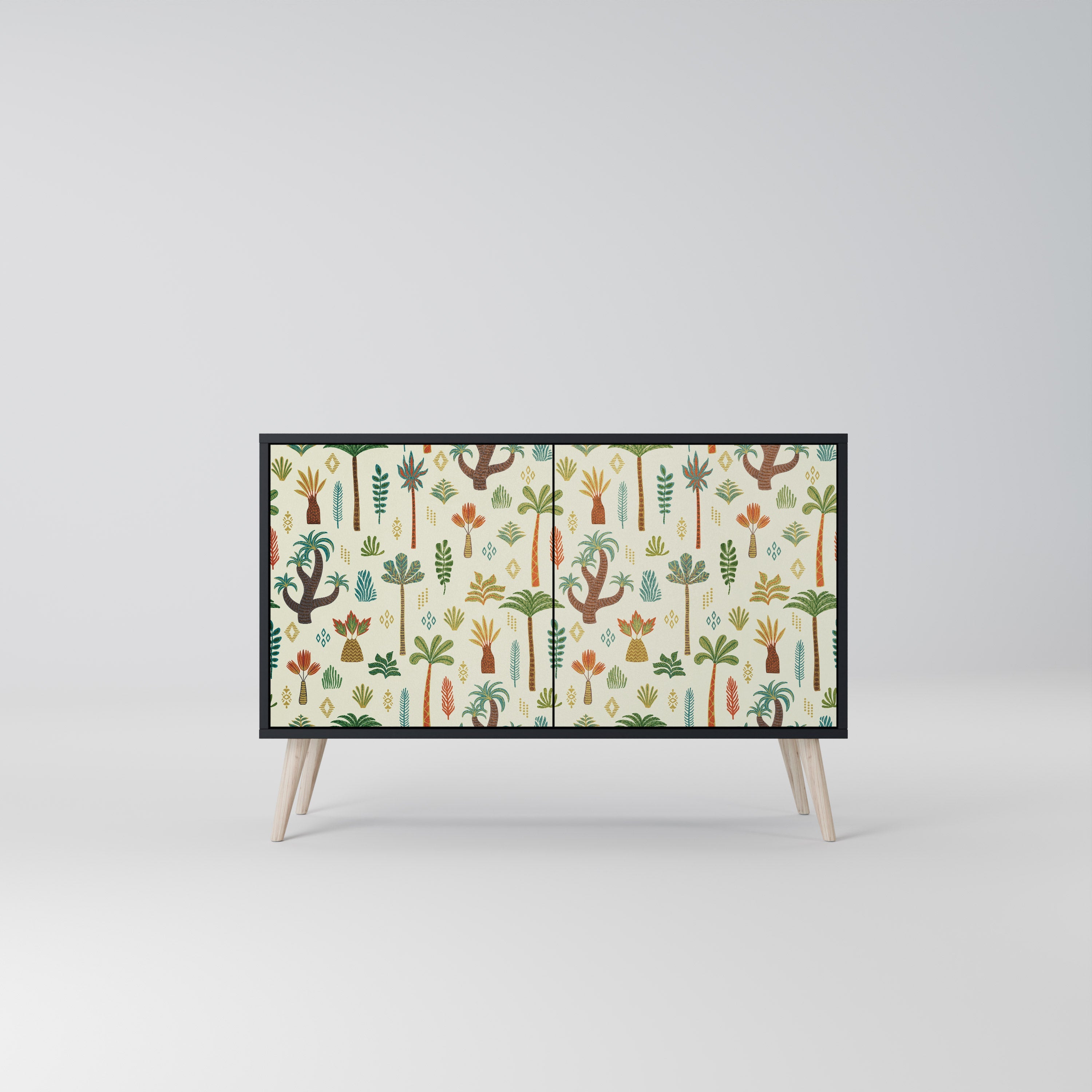 PALM SPRING Aparador de 2 Portas em Acabamento Preto