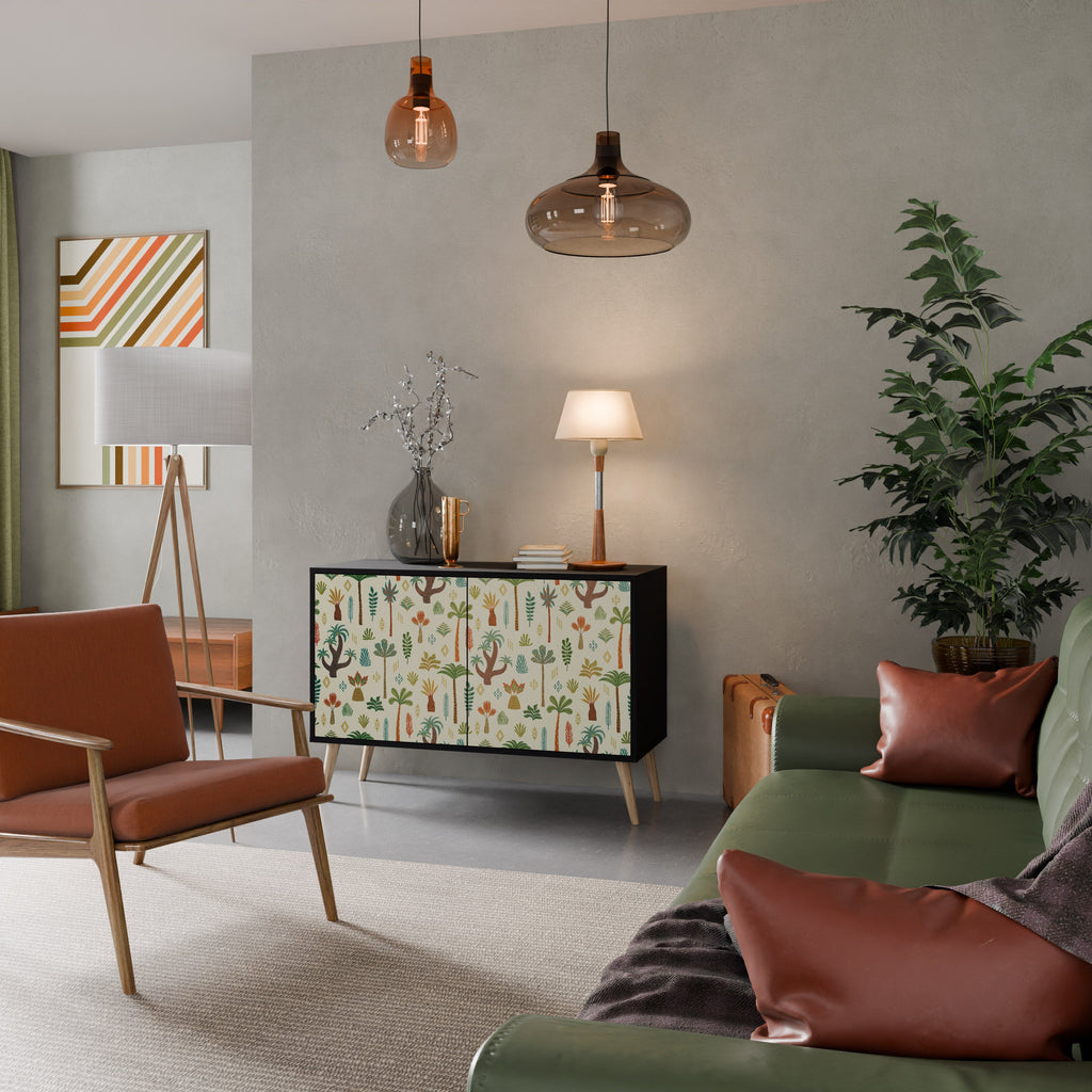 PALM SPRING Aparador de 2 Portas em Acabamento Preto